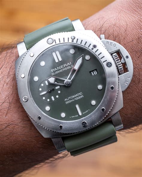 panerai green submersible|panerai submersible models.